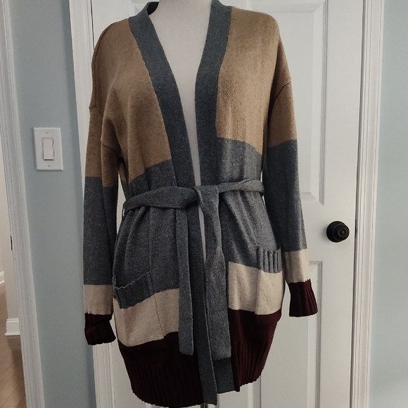 Colorblock Open Front Cardigan Sweater - Picture 1 of 1